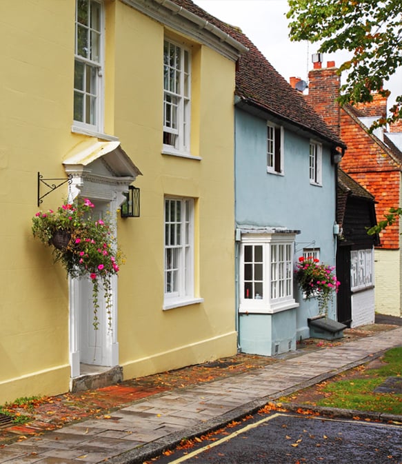 Yellow House and Blue House